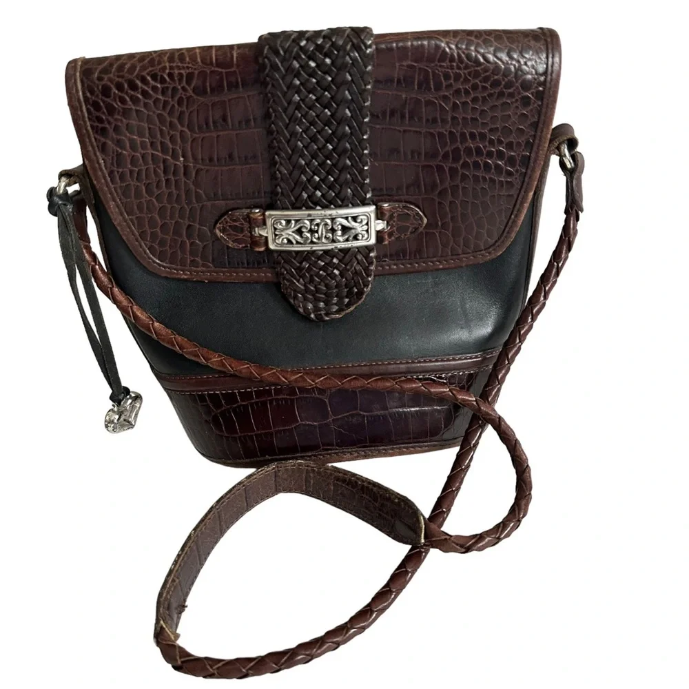 Brighton Two Tone Leather Crossbody